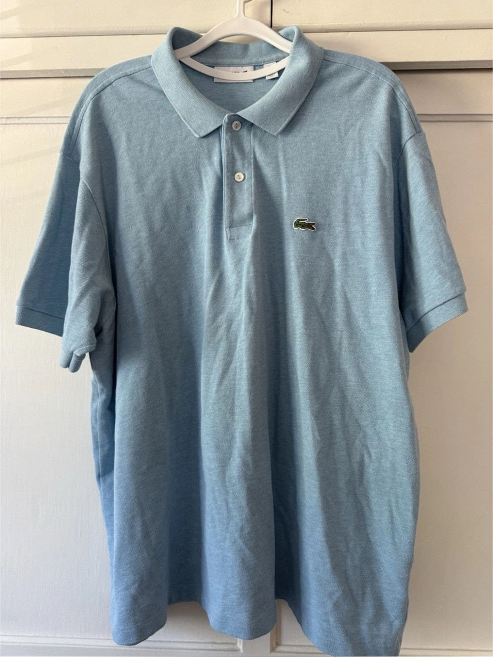Lacoste Men's Polo Shirt in Pale Blue with Crocodile Logo 100% Cotton Sz 2XL